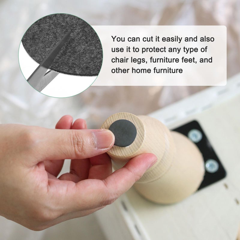 M METERXITY 10-Pack Lamp Base Felt, 3 Inch Dia. 2mm Thick Self Adhesive Round Fabric Felt Pads for Lamp/Furniture/DIY, Non-Slip Fiber Backed Patch Circles with Adhesive Backing [Grey] - Image 5
